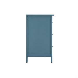 English Elm Teal Compact Nightstand with 3 Drawers for Modern Bedrooms — Vibrant Teal, Space-Saving, Sturdy Design B078112153
