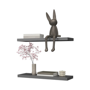 English Elm Matt Grey Floating Shelf recessed 31.5" minimalist matte grey wall shelf for books, décor, space-saving style B062P252141