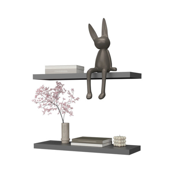 English Elm Matt Grey Floating Shelf recessed 31.5" minimalist matte grey wall shelf for books, décor, space-saving style B062P252141