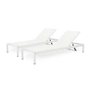 English Elm Christopher Knight Home® - Cape Coral Chaise Lounge Set Of 2 - Stylish, Adjustable, And Durable Outdoor Seating For Comfort 57592.00WHIMP2