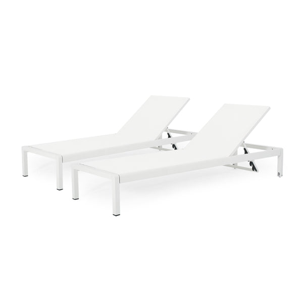 English Elm Christopher Knight Home® - Cape Coral Chaise Lounge Set Of 2 - Stylish, Adjustable, And Durable Outdoor Seating For Comfort 57592.00WHIMP2