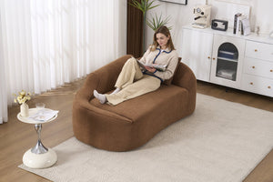 English Elm Ly-048 Sculpted Chenille Chaise Lounge Convertible Sleeper Sofa for Modern Living Spaces Caramel W2231P401723