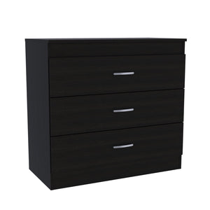 English Elm Cambridge Three Drawers Dresser with Wenge Finish, Engineered Wood, Space-Saving Design & Easy Assembly Black 36 L x 20 W x 7 H B128P148892