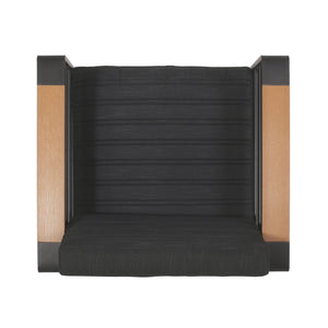 English Elm Christopher Knight Home® - GIOVANNA Club Chair - Black Aluminum Outdoor Seating with Water-Resistant Cushions & Slat Design 71734.00BLK