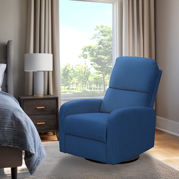 JLA Home INK+IVY - Power Dakota Recliner with Swivel, Glider & USB Charging — Power Recline, Storage Pocket, Plush Comfort Blue II103-0609