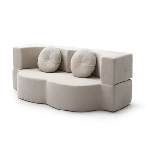 English Elm 2-in-1 Folding Floor Sofa Foam Sleeper Twin Futon Couch for Compact Living Spaces Khaki W1117P419831