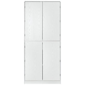 English Elm K&k Farmhouse Pantry Cabinet 72 Inch Tall Mdf Cupboard with Adjustable Shelves White N707S000021W