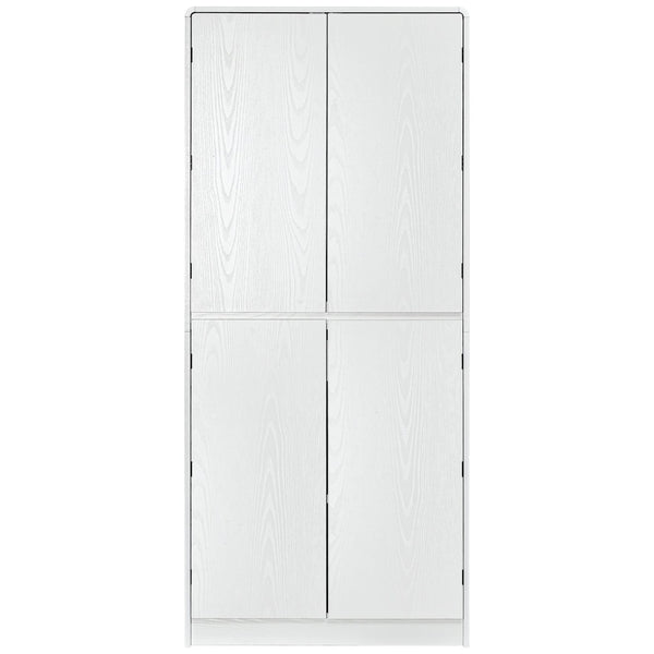 English Elm K&k Farmhouse Pantry Cabinet 72 Inch Tall Mdf Cupboard with Adjustable Shelves White N707S000021W