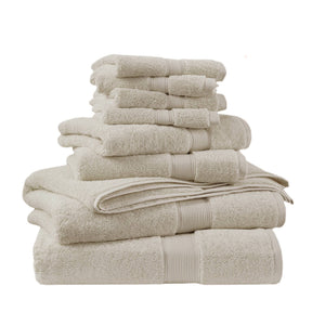 JLA Home Madison Park Signature - Ultra-Soft Spa-Quality 100% Cotton Towel Set with 800GSM Plush Absorbency, Antimicrobial, Oeko-Tex Certified Natural MPS73-190