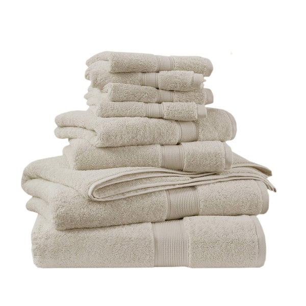 JLA Home Madison Park Signature - Ultra-Soft Spa-Quality 100% Cotton Towel Set with 800GSM Plush Absorbency, Antimicrobial, Oeko-Tex Certified Natural MPS73-190