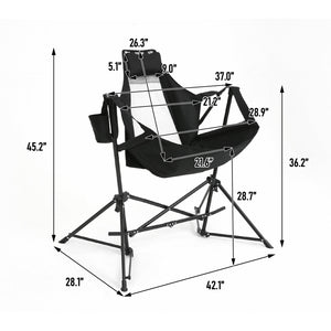 English Elm Hammock Camping Chair Set - Portable Folding Rocking Recliners With Cup Holder & Carry Bag For Travel W640P147221