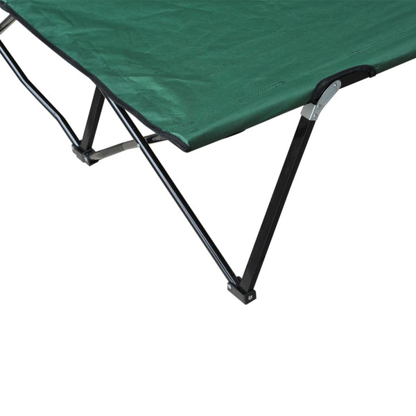 English Elm Outsunny 2-Person Extra Wide Folding Camping Cot - Portable Elevated Bed For Outdoors & Travel W2225P217033-GIGA