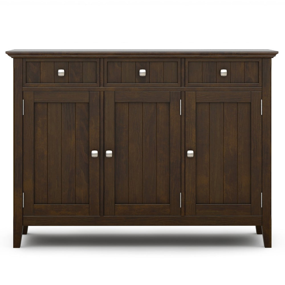 English Elm Acadian Solid Wood Storage Cabinet with Tempered Glass Doors for Entryway or Dining B136P436055
