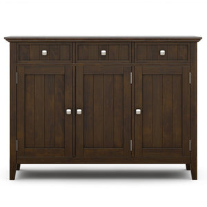 English Elm Acadian Solid Wood Storage Cabinet with Tempered Glass Doors for Entryway or Dining B136P436055