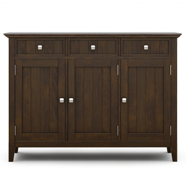 English Elm Acadian Solid Wood Storage Cabinet with Tempered Glass Doors for Entryway or Dining B136P436055