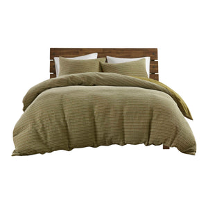 English Elm 3PCS Waffle Washed Comforter Set Full/Queen with Breathable 100% Cotton Face and Plush 270G Fill Green 11.5 L x 9.5 W x 8 H B035P341118