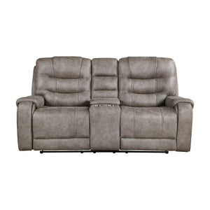 English Elm Modern Dual Reclining Loveseat with Console Pocket Coil Microfiber Living Room Seating B011P228256