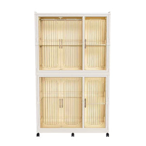 English Elm Portable Wardrobe Closet Organizer With Magnetic Doors, 6 Cubes & 2 Rods - Ideal For Small Spaces! W2699P327123-GIGA