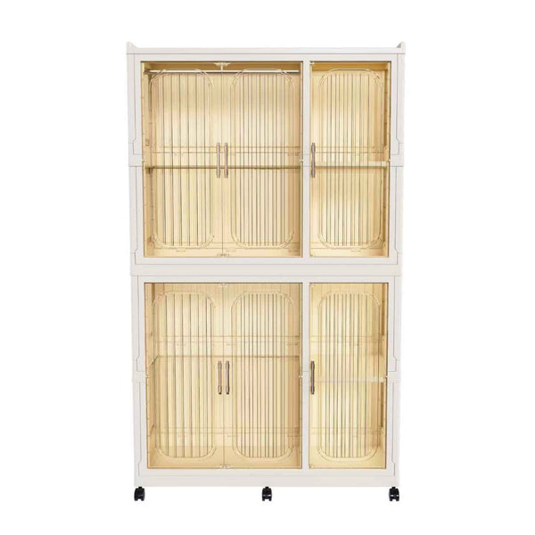 English Elm Portable Wardrobe Closet Organizer With Magnetic Doors, 6 Cubes & 2 Rods - Ideal For Small Spaces! W2699P327123-GIGA