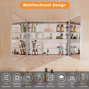 English Elm Lighted Aluminum Medicine Cabinet Smart Mirror with Anti-fog Led and Built-in Usb Outlet W5609P461309