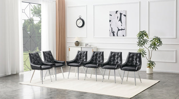English Elm Crocodile Textured Pu Leather Accent Chair Diamond Tufted with Chrome Metal Legs W3493P456316