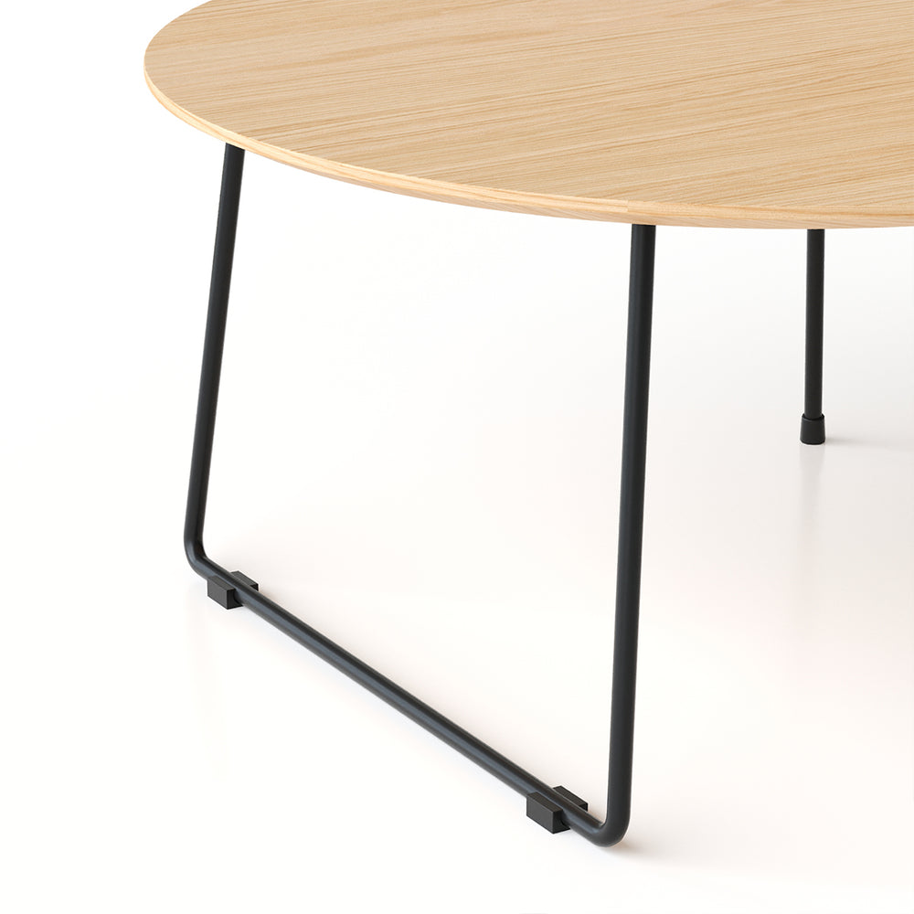 English Elm American Minimalist Round Coffee Table – Stylish Oak Accent For Small Apartments & Modern Living Rooms W3318P306499