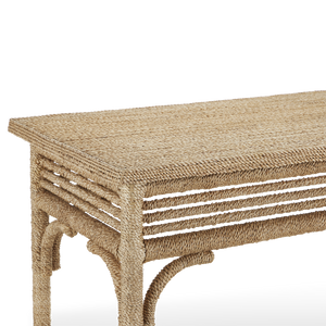 Olisa Rope Console Table - Handcrafted Elegance in Natural Abaca, Perfect for Traditional Interiors