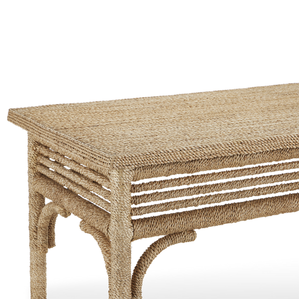 Olisa Rope Console Table - Handcrafted Elegance in Natural Abaca, Perfect for Traditional Interiors