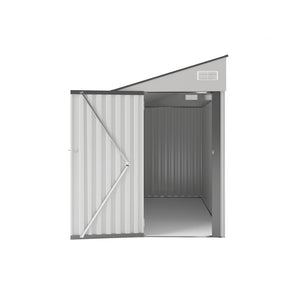 English Elm Campcraft Metal Storage Shed with Sloped Roof Ventilation and Weather Resistant Steel Panels White W1598S00047