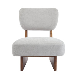 English Elm [set of 2] Beige Polyester Barrel Lounge Chairs with Black Wood Base for Living Room Grey,Walnut N767P373046L