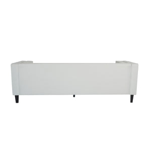 English Elm Christopher Knight Home® - 3-Seater Elegant Tufted Velvet Sofa with Solid Eucalyptus Frame, High-Density Foam Cushions and Dark Wood Legs Ivory N765P165541