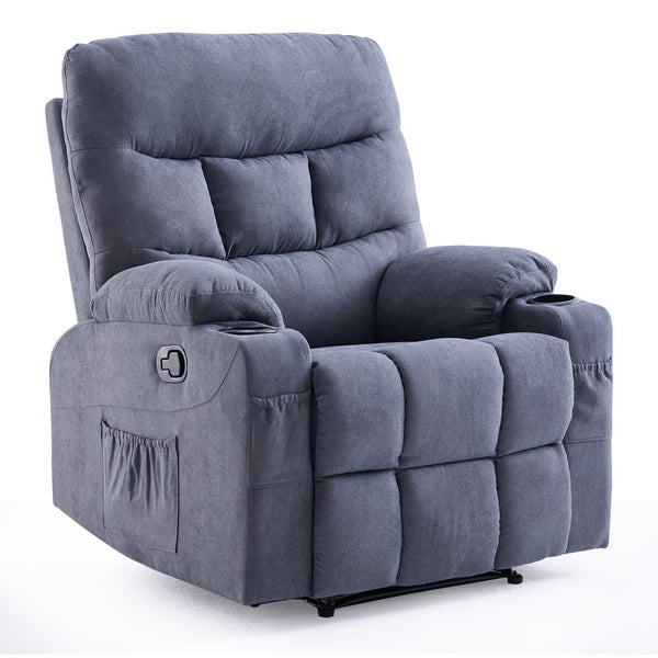 English Elm Oversized Recliner chair with ergonomic support, swivel rocker, quick 5-min assembly for adults comfort Light Gray T3623P408743