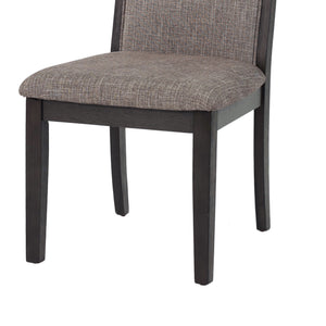 English Elm Modern Upholstered Dining Chairs Set of 2 — Stylish Fabric Seats with Foam Cushion, Solid Rubberwood Frame, Easy Assembly Grey 42 L x 20 W x 13 H B011P314242