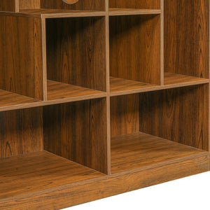 English Elm Modern Wood Grain Bookshelf Cat Habitat with Climbing Cubbies for Living Room Brown N752P395027D