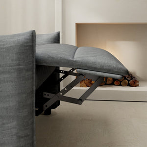 English Elm Chenille Upholstered Push Back Recliner with Metal Frame and Overstuffed Foam Lounger Grey W3568P431432