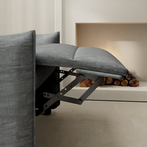 English Elm Chenille Upholstered Push Back Recliner with Metal Frame and Overstuffed Foam Lounger Grey W3568P431432