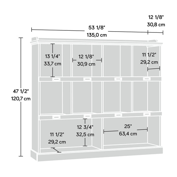 English Elm Bookcase, Modern White Finish With Ten Cubbies For Stylish Storage And Display In Any Room B356P402783