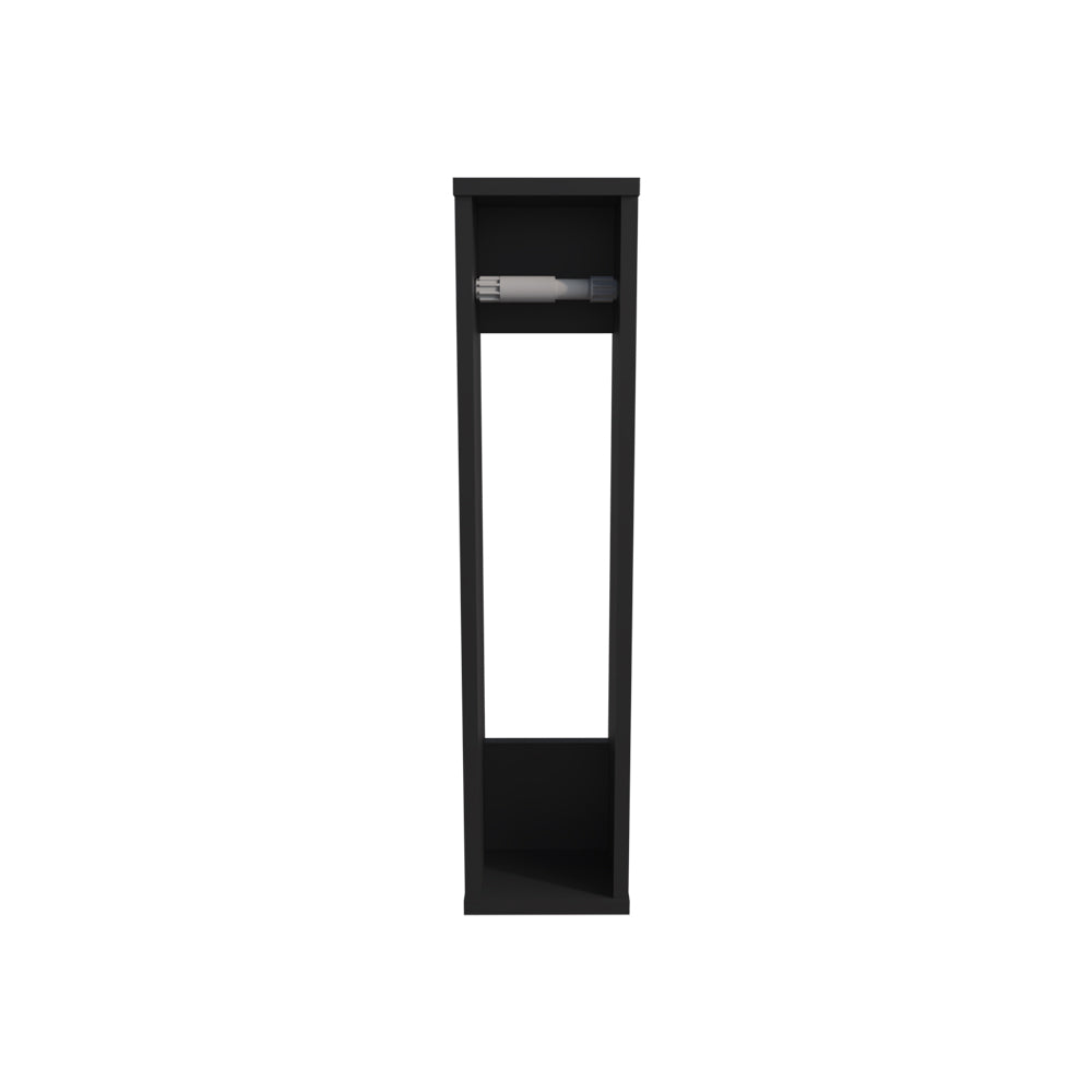 English Elm Toliet Paper Holder Magna Engineered Wood Black – Compact Wall-Mount Storage for 5 Extra Rolls, Durable Design B092P238745