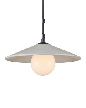Currey & Company Bothy Outdoor Pendant with Cast Concrete Shade and Milk Glass Globe for Covered Porches Single 9500-0020