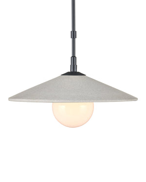 Currey & Company Bothy Outdoor Pendant with Cast Concrete Shade and Milk Glass Globe for Covered Porches Single 9500-0020