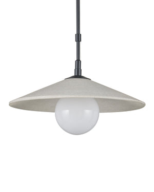 Currey & Company Bothy Outdoor Pendant with Cast Concrete Shade and Milk Glass Globe for Covered Porches Single 9500-0020