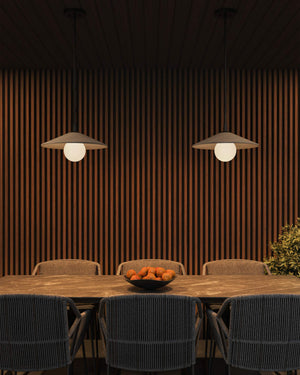 Currey & Company Bothy Outdoor Pendant with Cast Concrete Shade and Milk Glass Globe for Covered Porches Single 9500-0020