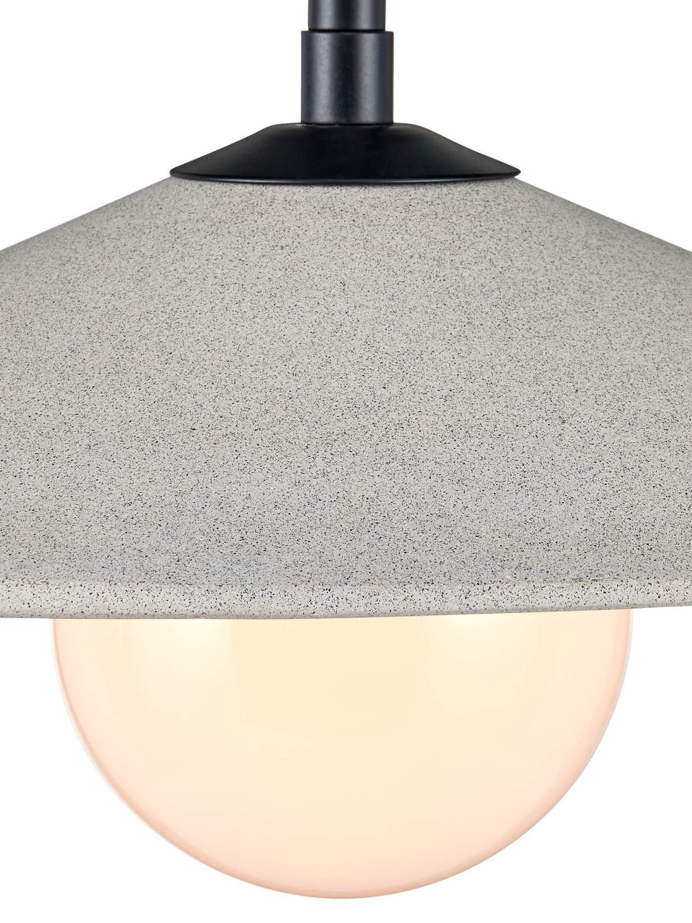 Currey & Company Bothy Outdoor Pendant with Cast Concrete Shade and Milk Glass Globe for Covered Porches Double 9500-0022