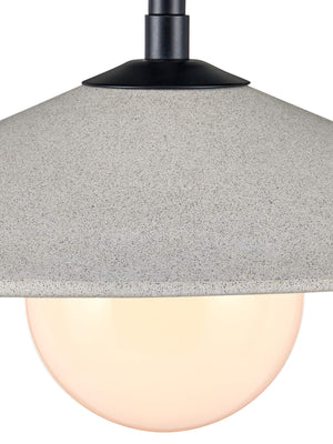 Currey & Company Bothy Outdoor Pendant with Cast Concrete Shade and Milk Glass Globe for Covered Porches Double 9500-0022