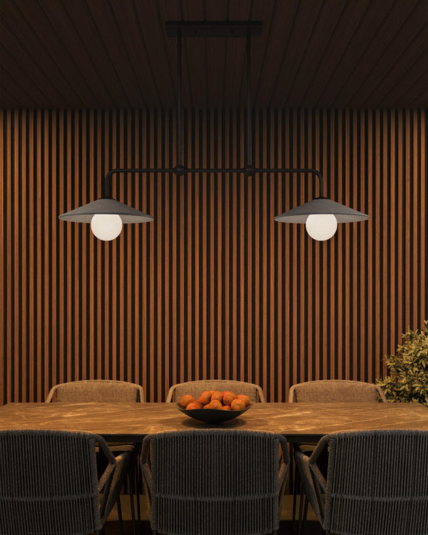 Currey & Company Bothy Outdoor Pendant with Cast Concrete Shade and Milk Glass Globe for Covered Porches Double 9500-0022