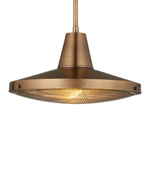 Currey & Company Mariner Solid Brass Wet Rated Pendant Light for Outdoor Porches and Dining Areas Antique Brass / Clear 9500-0026