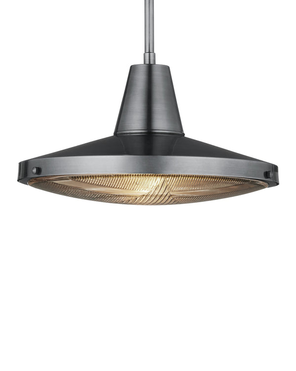 Currey & Company Mariner Solid Brass Wet Rated Pendant Light for Outdoor Porches and Dining Areas Antique Silver / Clear 9500-0027