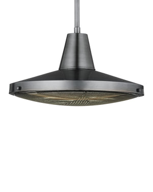 Currey & Company Mariner Solid Brass Wet Rated Pendant Light for Outdoor Porches and Dining Areas Antique Silver / Clear 9500-0027