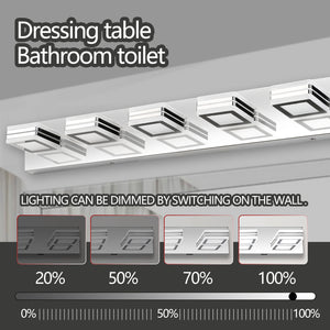 English Elm 39" Modern Chrome 6-Light Led Vanity Light Fixture With Acrylic Shades For Stylish Bathroom Illumination W2312P374881