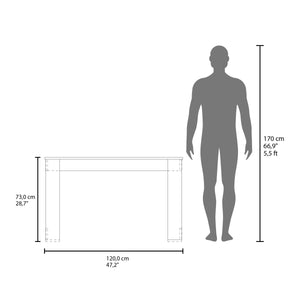 English Elm FM Gaming Desk Elite with Elevated Monitor Shelf for Ergonomic Setup, Spacious Surface and Durable Build White 52 L x 29 W x 3 H B128P283296